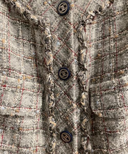 CHANEL（シャネル）CHANEL (シャネル) ツイードコート グレー サイズ:40の古着・服飾アイテム