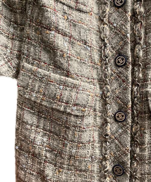 CHANEL（シャネル）CHANEL (シャネル) ツイードコート グレー サイズ:40の古着・服飾アイテム
