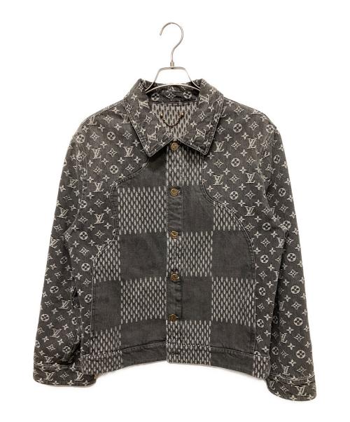 LOUIS VUITTON（ルイ ヴィトン）LOUIS VUITTON (ルイ ヴィトン) 1A88WU ×NIGO ダミエ ウェーブス モノグラム デニムジャケット  ブラック サイズ:48の古着・服飾アイテム