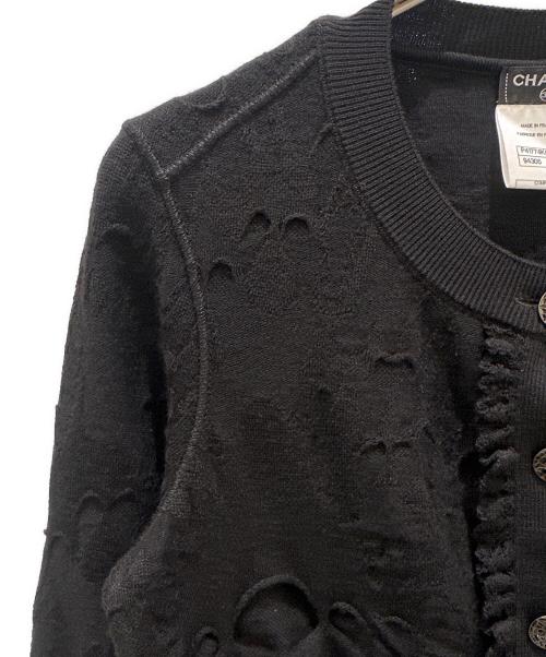 CHANEL（シャネル）CHANEL (シャネル) ココボタンカーディガン ブラック サイズ:34の古着・服飾アイテム
