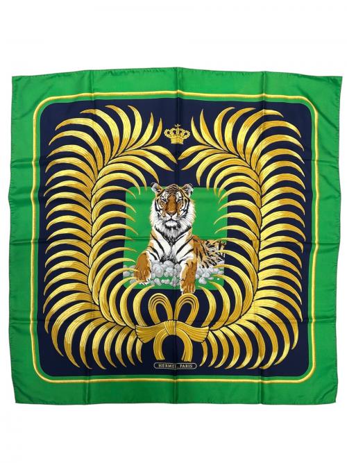 HERMES（エルメス）HERMES (エルメス) カレ90 王者の虎 グリーン サイズ:90の古着・服飾アイテム