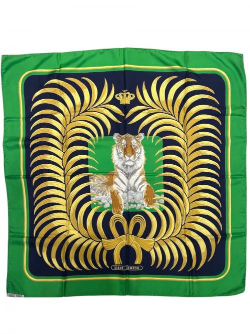 HERMES（エルメス）HERMES (エルメス) カレ90 王者の虎 グリーン サイズ:90の古着・服飾アイテム