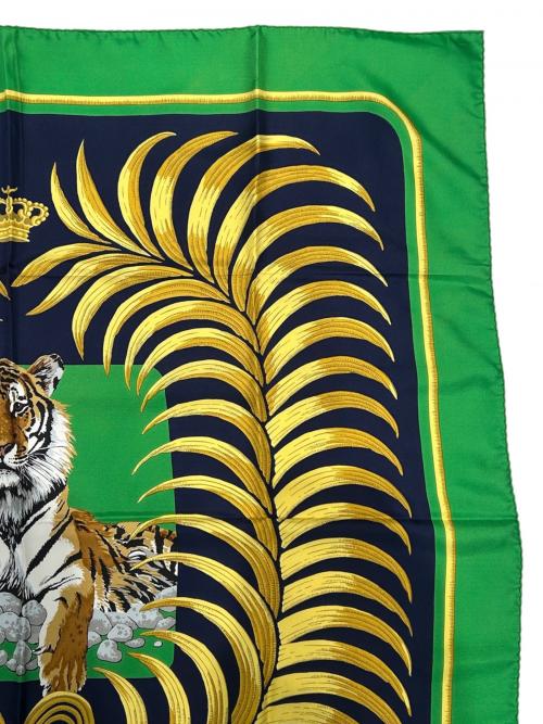 HERMES（エルメス）HERMES (エルメス) カレ90 王者の虎 グリーン サイズ:90の古着・服飾アイテム