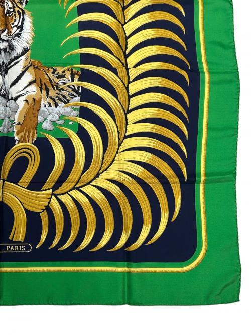 HERMES（エルメス）HERMES (エルメス) カレ90 王者の虎 グリーン サイズ:90の古着・服飾アイテム