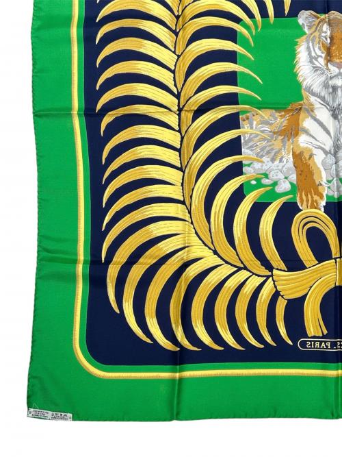 HERMES（エルメス）HERMES (エルメス) カレ90 王者の虎 グリーン サイズ:90の古着・服飾アイテム