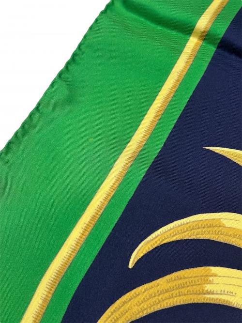 HERMES（エルメス）HERMES (エルメス) カレ90 王者の虎 グリーン サイズ:90の古着・服飾アイテム