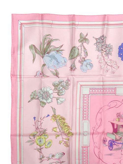 HERMES（エルメス）HERMES (エルメス) カレ90 花咲く海岸通り ピンク サイズ:90の古着・服飾アイテム