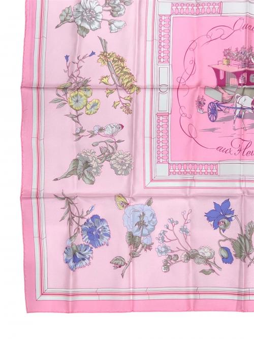 HERMES（エルメス）HERMES (エルメス) カレ90 花咲く海岸通り ピンク サイズ:90の古着・服飾アイテム