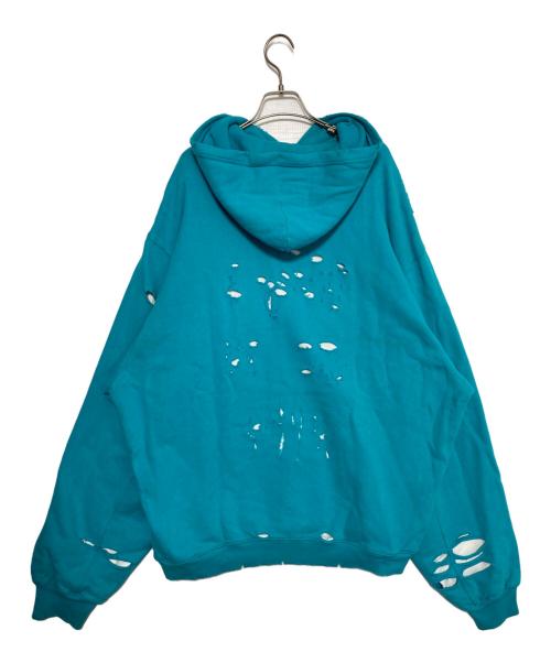 BALENCIAGA（バレンシアガ）BALENCIAGA (バレンシアガ) デストロイ加工パーカー スカイブルー サイズ:XSの古着・服飾アイテム
