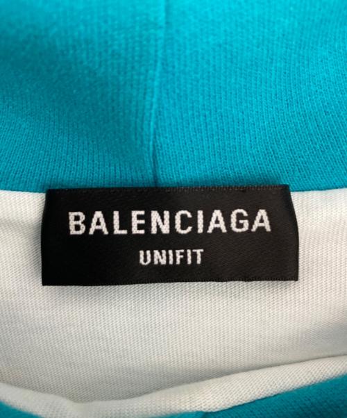 BALENCIAGA（バレンシアガ）BALENCIAGA (バレンシアガ) デストロイ加工パーカー スカイブルー サイズ:XSの古着・服飾アイテム