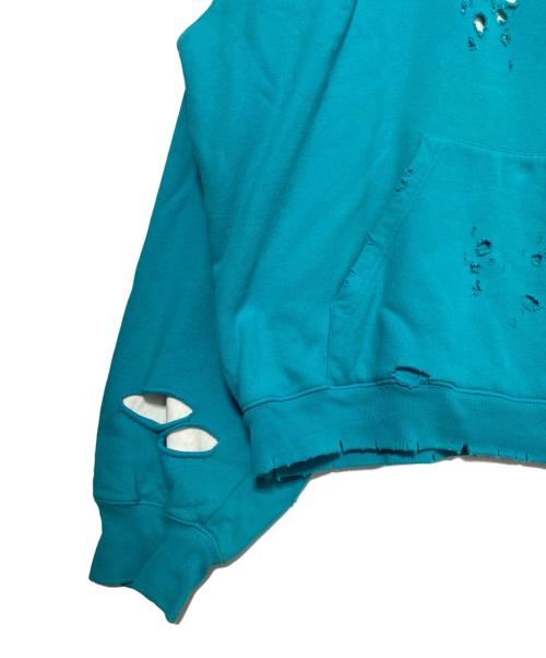 BALENCIAGA（バレンシアガ）BALENCIAGA (バレンシアガ) デストロイ加工パーカー スカイブルー サイズ:XSの古着・服飾アイテム