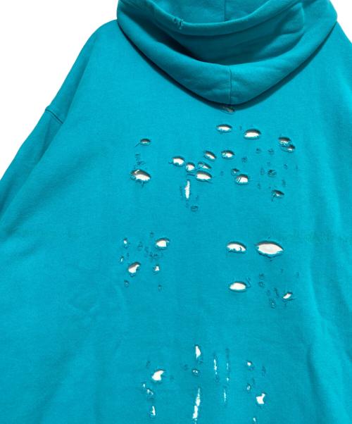 BALENCIAGA（バレンシアガ）BALENCIAGA (バレンシアガ) デストロイ加工パーカー スカイブルー サイズ:XSの古着・服飾アイテム