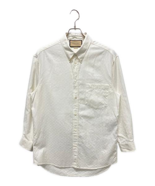 GUCCI（グッチ）GUCCI (グッチ) GG柄BDシャツ ホワイト サイズ:44の古着・服飾アイテム