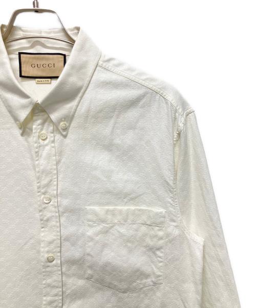 GUCCI（グッチ）GUCCI (グッチ) GG柄BDシャツ ホワイト サイズ:44の古着・服飾アイテム