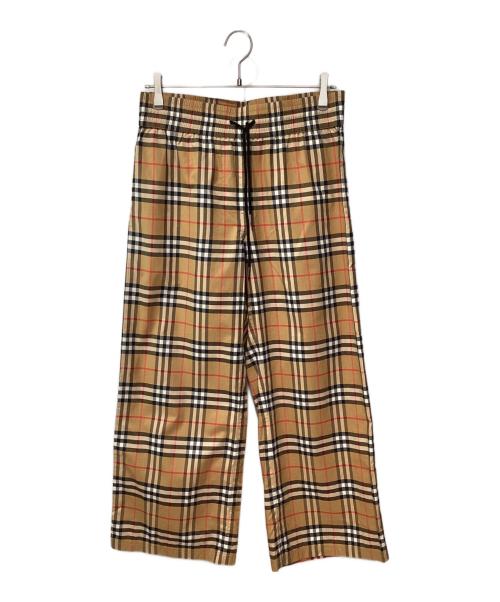 BURBERRY（バーバリー）BURBERRY (バーバリー) サイドラインチェックイージーパンツ ブラウン サイズ:40の古着・服飾アイテム