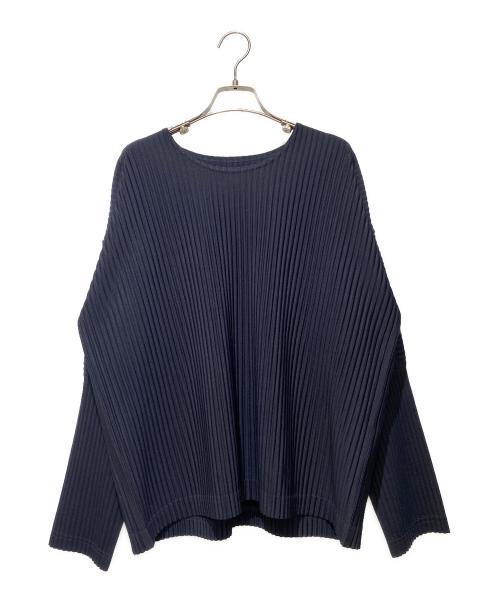 HOMME PLISSE ISSEY MIYAKE（オム プリッセ イッセイ ミヤケ）HOMME PLISSE ISSEY MIYAKE (オム プリッセ イッセイ ミヤケ) プリーツカットソー ネイビー サイズ:2の古着・服飾アイテム