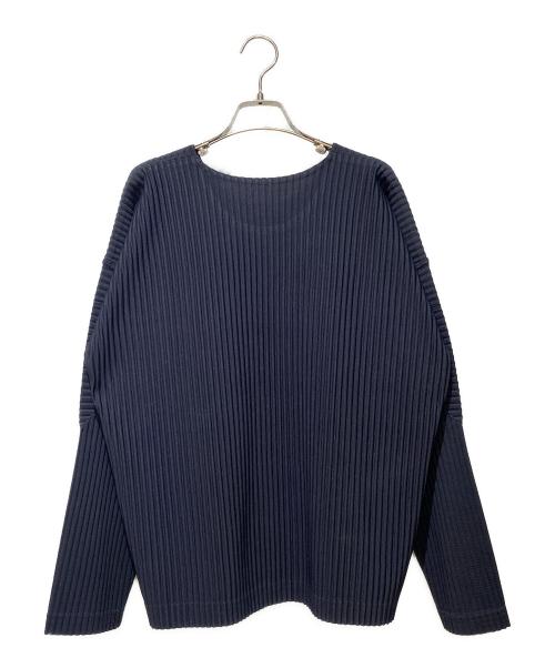 HOMME PLISSE ISSEY MIYAKE（オム プリッセ イッセイ ミヤケ）HOMME PLISSE ISSEY MIYAKE (オム プリッセ イッセイ ミヤケ) プリーツカットソー ネイビー サイズ:2の古着・服飾アイテム