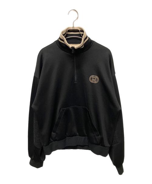 GUCCI（グッチ）GUCCI (グッチ) テクニカルジャージーハーフジップジャケット ブラック サイズ:Sの古着・服飾アイテム