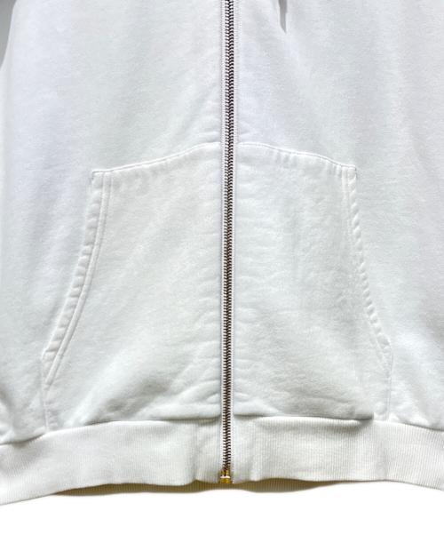 CELINE（セリーヌ）CELINE (セリーヌ) バックロゴプリントルーズジップアップパーカー ホワイト サイズ:Mの古着・服飾アイテム