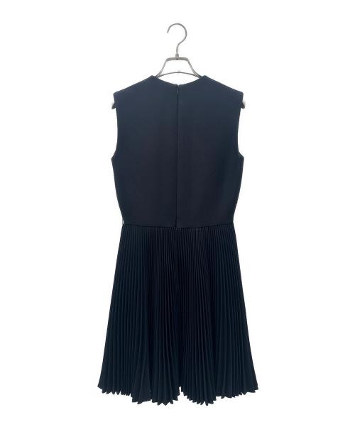 Christian Dior（クリスチャン ディオール）Christian Dior (クリスチャン ディオール) プリーツドッキングワンピース ネイビー サイズ:36の古着・服飾アイテム