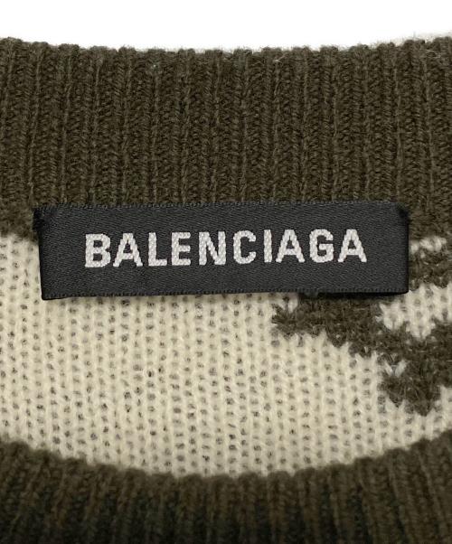 BALENCIAGA（バレンシアガ）BALENCIAGA (バレンシアガ) オールオーバーロゴニット オリーブ サイズ:XSの古着・服飾アイテム