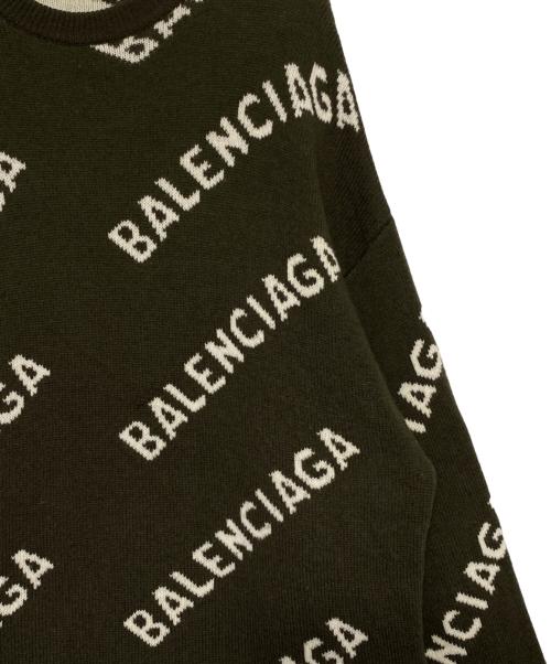 BALENCIAGA（バレンシアガ）BALENCIAGA (バレンシアガ) オールオーバーロゴニット オリーブ サイズ:XSの古着・服飾アイテム