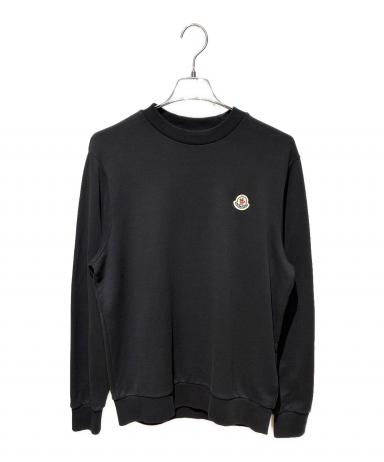 【定番・美品】MONCLER モンクレール スウェット ロゴ ワッペン 黒 M 中古・古着通販】MONCLER (モンクレール) ロゴワッペンスウェット