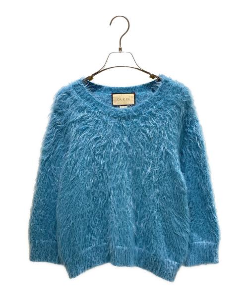 GUCCI（グッチ）GUCCI (グッチ) ブラッシュドニット 695655 XKCEN スカイブルー サイズ:XLの古着・服飾アイテム