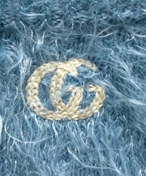 GUCCI（グッチ）GUCCI (グッチ) ブラッシュドニット 695655 XKCEN スカイブルー サイズ:XLの古着・服飾アイテム