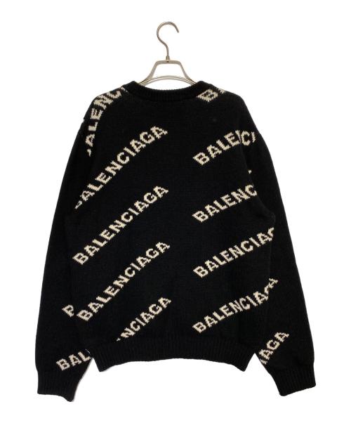 BALENCIAGA（バレンシアガ）BALENCIAGA (バレンシアガ) オールオーバーロゴニット ブラック サイズ:Mの古着・服飾アイテム