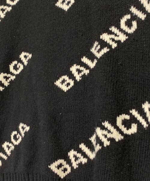 BALENCIAGA（バレンシアガ）BALENCIAGA (バレンシアガ) オールオーバーロゴニット ブラック サイズ:Mの古着・服飾アイテム