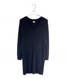 HERMES（エルメス）の古着「カシミヤ混シェーヌダンクルニットワンピース」｜ブラック