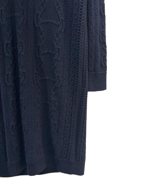 HERMES（エルメス）HERMES (エルメス) カシミヤ混シェーヌダンクルニットワンピース ブラック サイズ:40の古着・服飾アイテム