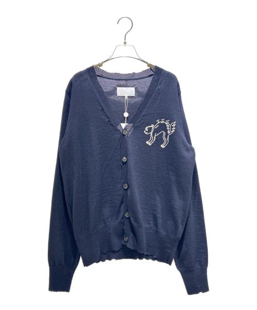 Maison Margiela（メゾンマルジェラ）Maison Margiela (メゾンマルジェラ) ダメージ加工カーディガン ネイビー サイズ:S 未使用品の古着・服飾アイテム