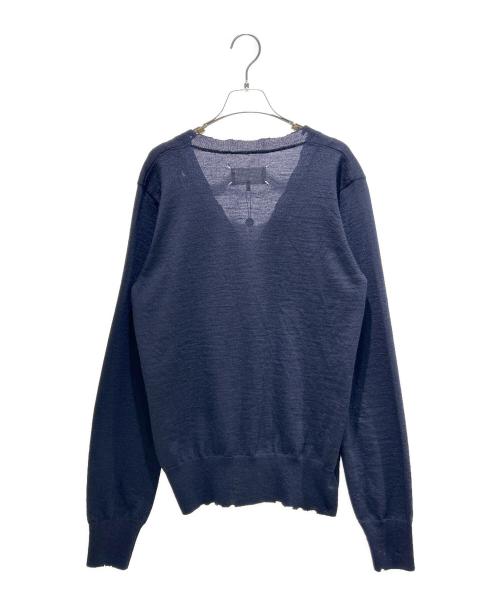 Maison Margiela（メゾンマルジェラ）Maison Margiela (メゾンマルジェラ) ダメージ加工カーディガン ネイビー サイズ:S 未使用品の古着・服飾アイテム