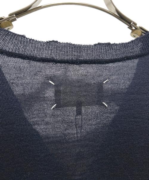 Maison Margiela（メゾンマルジェラ）Maison Margiela (メゾンマルジェラ) ダメージ加工カーディガン ネイビー サイズ:S 未使用品の古着・服飾アイテム