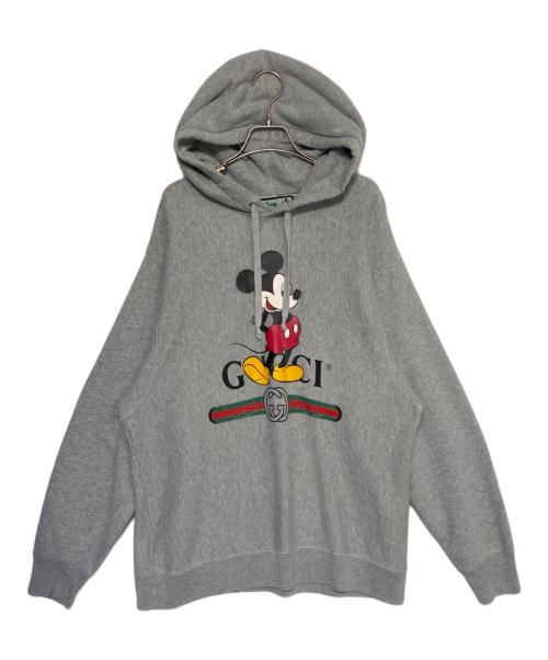 GUCCI（グッチ）GUCCI (グッチ) DISNEY (ディズニー) ミッキーロゴパーカー グレー サイズ:Lの古着・服飾アイテム