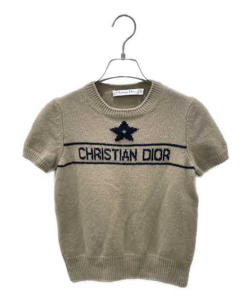 Christian Dior（クリスチャン ディオール）Christian Dior (クリスチャン ディオール) ロゴカシミヤニット カーキ サイズ:38の古着・服飾アイテム