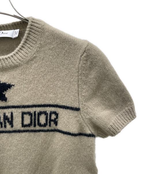 Christian Dior（クリスチャン ディオール）Christian Dior (クリスチャン ディオール) ロゴカシミヤニット カーキ サイズ:38の古着・服飾アイテム
