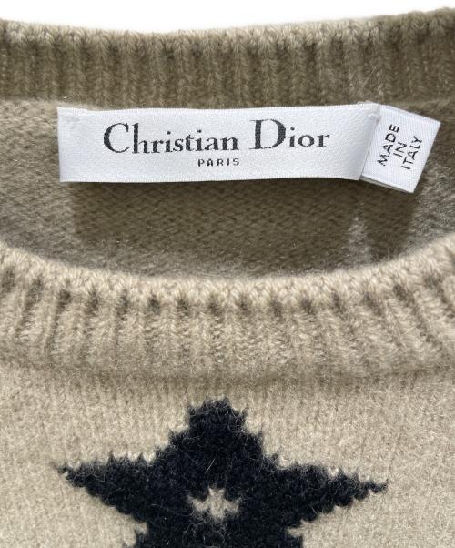 Christian Dior（クリスチャン ディオール）Christian Dior (クリスチャン ディオール) ロゴカシミヤニット カーキ サイズ:38の古着・服飾アイテム