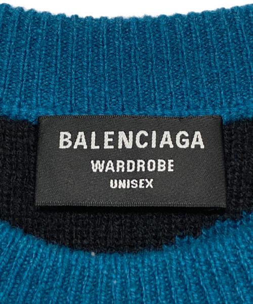 BALENCIAGA（バレンシアガ）BALENCIAGA (バレンシアガ) オールオーバーロゴニット ブルー サイズ:XSの古着・服飾アイテム