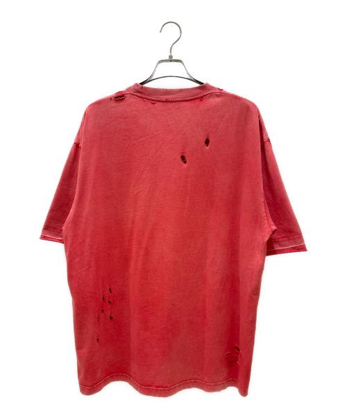 BALENCIAGA（バレンシアガ）BALENCIAGA (バレンシアガ) ダメージ加工Tシャツ レッド サイズ:Lの古着・服飾アイテム