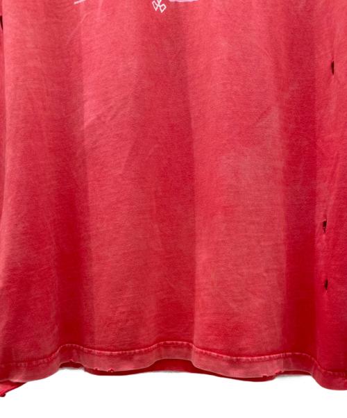 BALENCIAGA（バレンシアガ）BALENCIAGA (バレンシアガ) ダメージ加工Tシャツ レッド サイズ:Lの古着・服飾アイテム