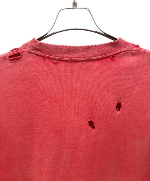 BALENCIAGA（バレンシアガ）BALENCIAGA (バレンシアガ) ダメージ加工Tシャツ レッド サイズ:Lの古着・服飾アイテム