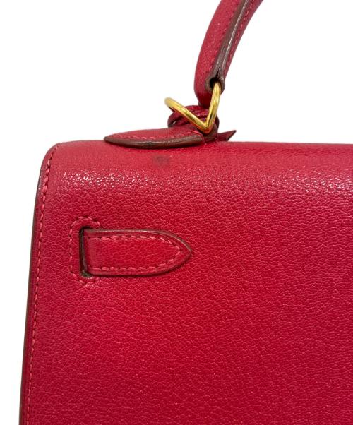 HERMES（エルメス）HERMES (エルメス) ケリー25/外縫い/ゴールド金具/シェーブル/□F2002年 ヴァーミリオン サイズ:25の古着・服飾アイテム