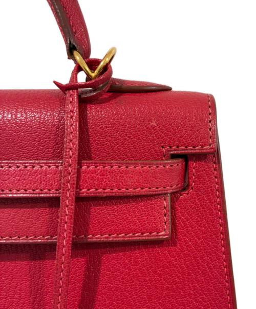 HERMES（エルメス）HERMES (エルメス) ケリー25/外縫い/ゴールド金具/シェーブル/□F2002年 ヴァーミリオン サイズ:25の古着・服飾アイテム