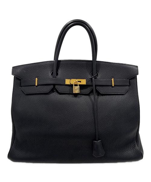 HERMES（エルメス）HERMES (エルメス) バーキン40/ゴールド金具/ブラック/フィヨルド/□E刻印 ブラック サイズ:40の古着・服飾アイテム