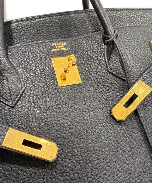 HERMES（エルメス）HERMES (エルメス) バーキン40/ゴールド金具/ブラック/フィヨルド/□E刻印 ブラック サイズ:40の古着・服飾アイテム