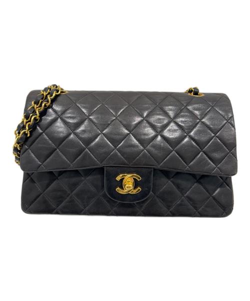 CHANEL（シャネル）CHANEL (シャネル) Classic Matelassé Bag マトラッセ25 Ｗフラップチェーンショルダーバッグ  ブラックの古着・服飾アイテム
