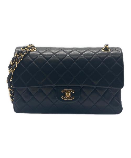 CHANEL（シャネル）CHANEL (シャネル) マトラッセ25/Wフラップチェーンショルダーバッグ ブラック サイズ:25の古着・服飾アイテム